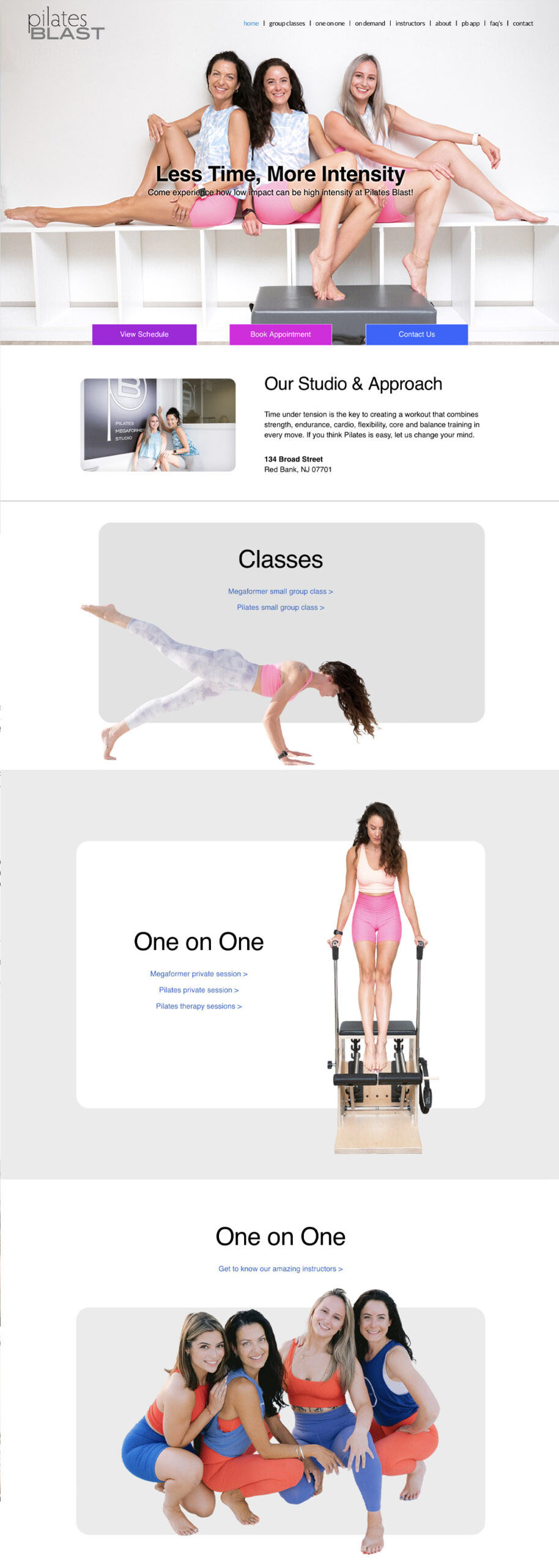 Wordpress Website designed and build for pilates studio